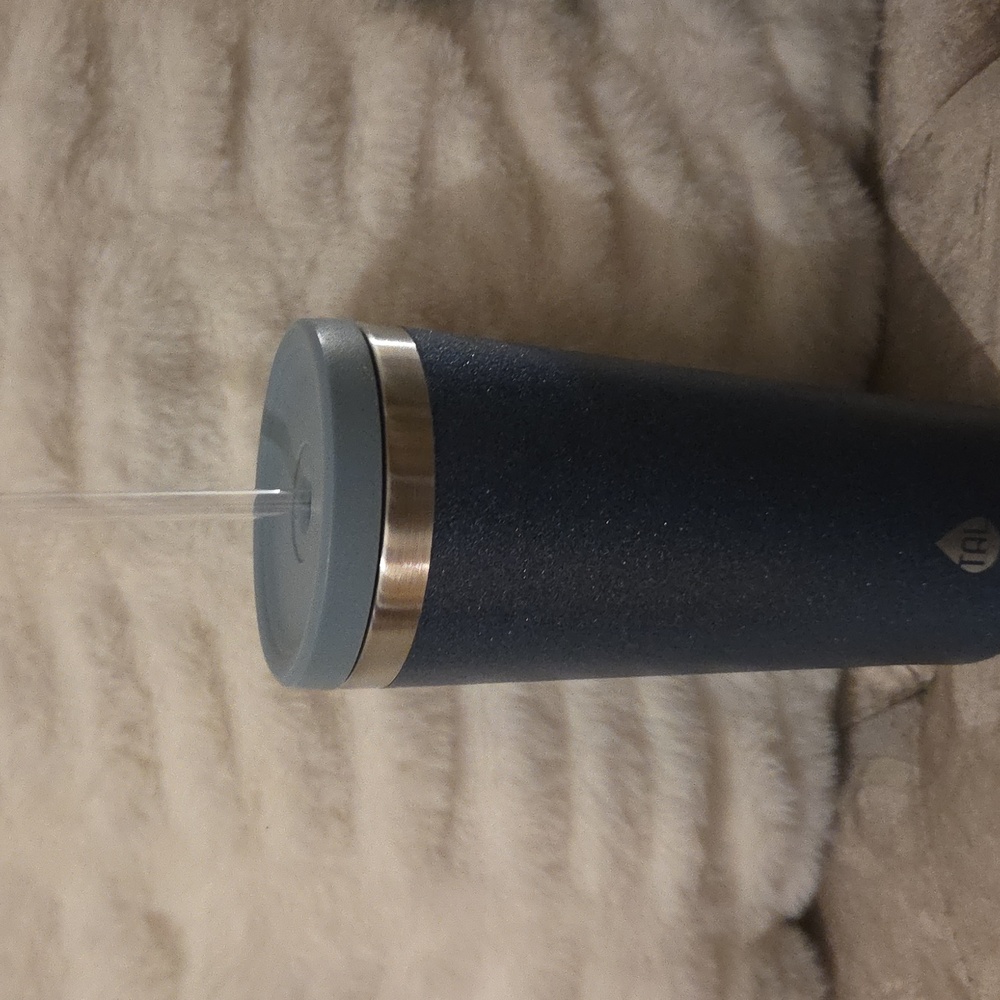 TAL 24oz Sparkle Metalic Blue Tumbler with Straw